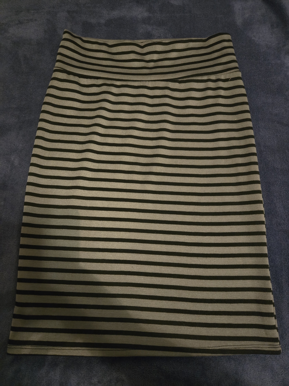 LuLaRoe Gray and Black Striped Pencil Skirt